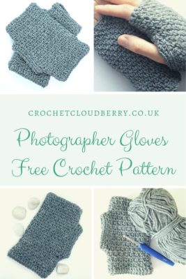 Free crochet pattern for fingerless gloves by Crochet Cloudberry