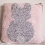 Fluffy bunny crochet cushion pattern
