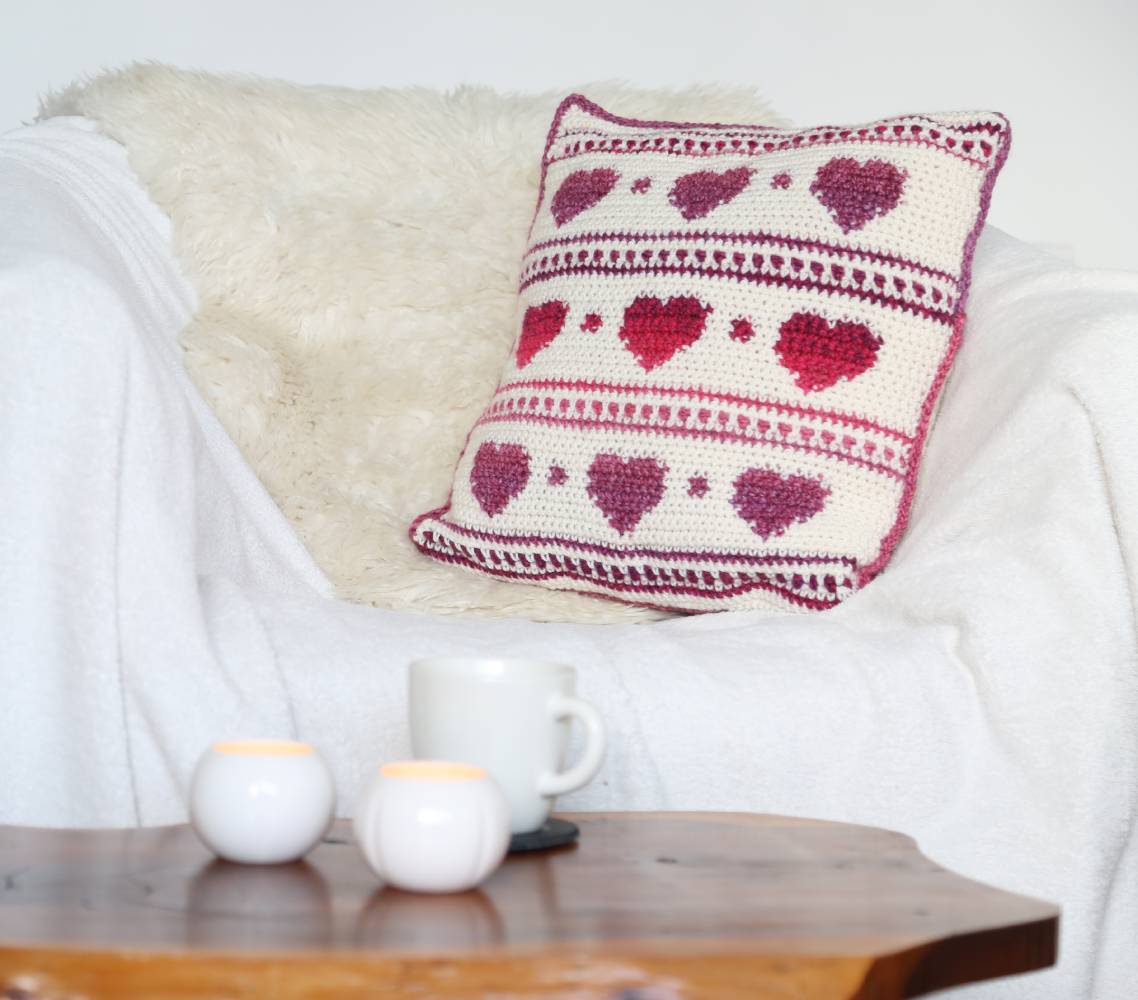 Hygge Heart Crochet Cushion Cover Pattern - Crochet Cloudberry