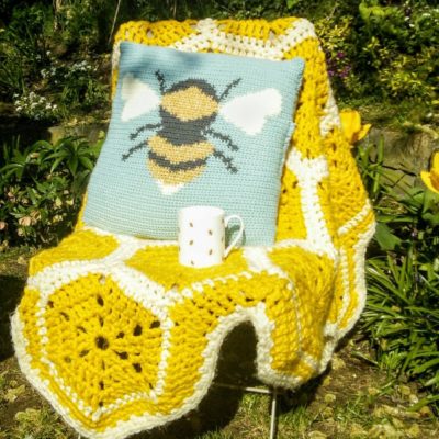 Bee Crochet Cushion Cover