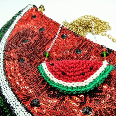 Trendy watermelon necklace - free crochet pattern -crochet cloudberry