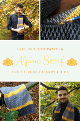 Men’s crochet scarf - free crochet pattern - crochet cloudberry