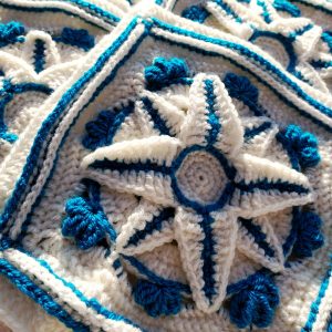 Saphire Star Granny Square Pattern - Winter Jewel Lapghan Free Crochet Along - Free Crochet Pattern - Crochet Cloudberry