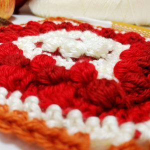Cranberry Pie Granny Square - free crochet pattern - autumn crochet