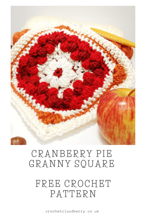 Cranberry Pie Granny Square - free crochet pattern - autumn crochet