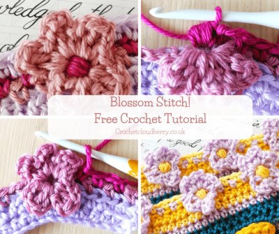 Blossom Stitch - Crochet Flowers in a Row - Free Crochet Tutorial by Crochet Cloudberry
