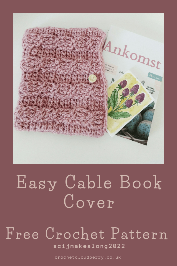 Easy Cable Book Cosy - Free Crochet Pattern - Crochet Cloudberry