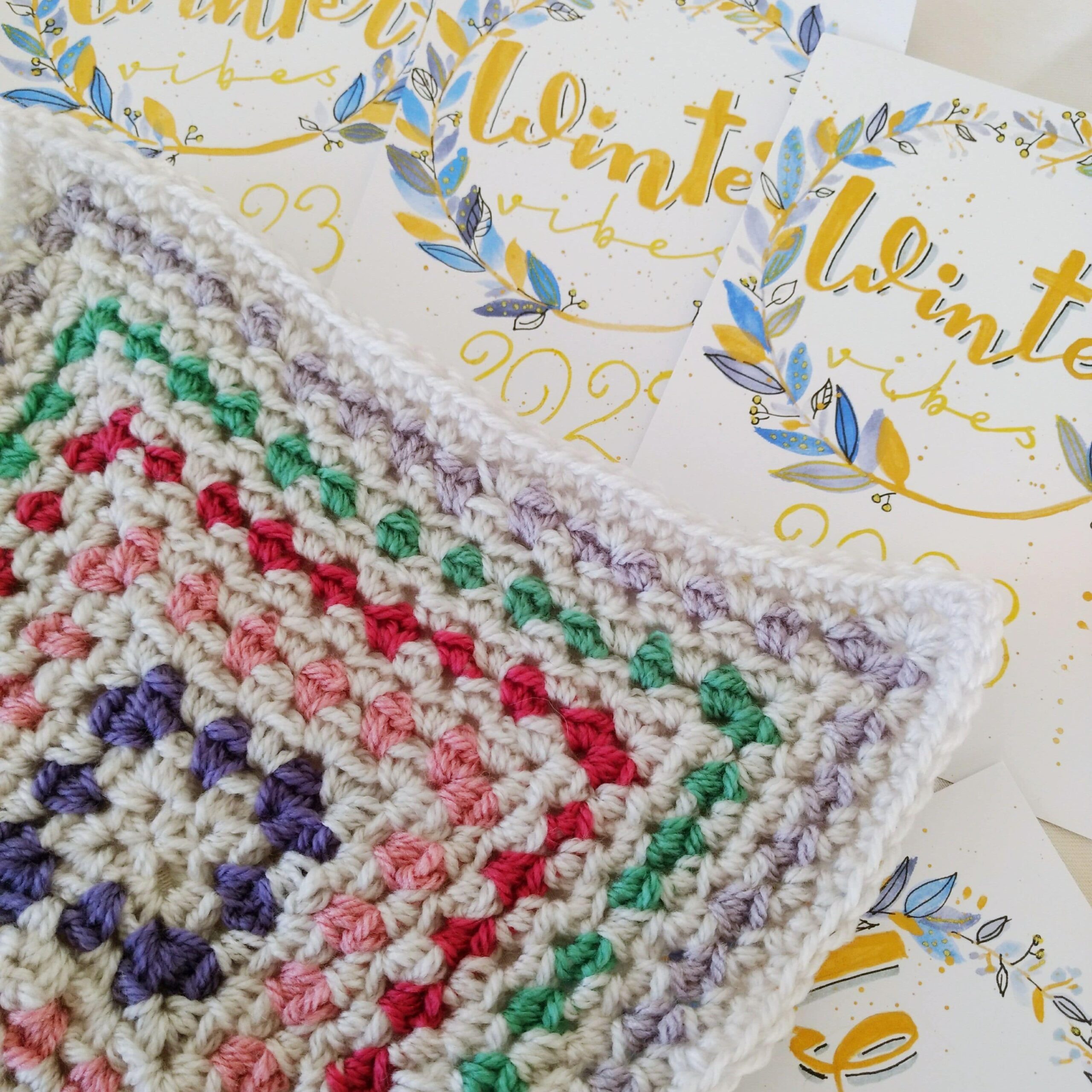 2023 Crochet Blanket - free crochet pattern - January crochet square -Crochet Cloudberry