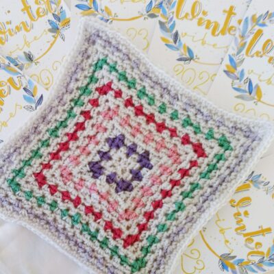 2023 Crochet Blanket - free crochet pattern - January crochet square -Crochet Cloudberry
