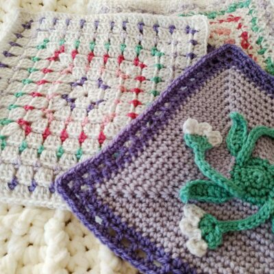 2023 Crochet Blanket - free crochet pattern - March crochet square - Block Stitch Crochet Square - Crochet Cloudberry