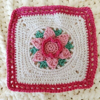 2023 Crochet Blanket - free crochet pattern - Daffodil crochet square - April Granny Square - Crochet Cloudberry